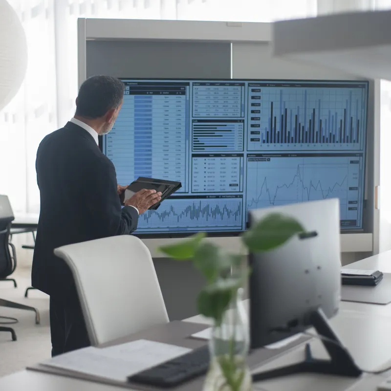 Profissional analisando dados para apoiar decisões de mercado